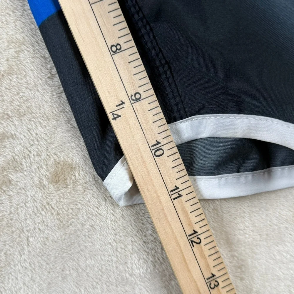 American Eagle Men‎ 38 Striped Board Shorts Colorblock Blk Blue Brown White Swim